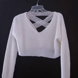 White soft crop top